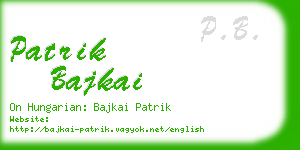 patrik bajkai business card